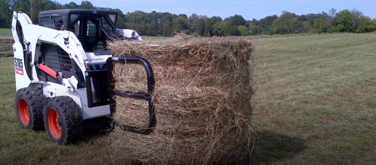 bale squeeze attachment options for skid steers.