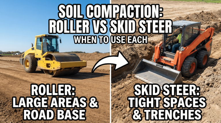 Skid Steer Soil Compaction with Roller