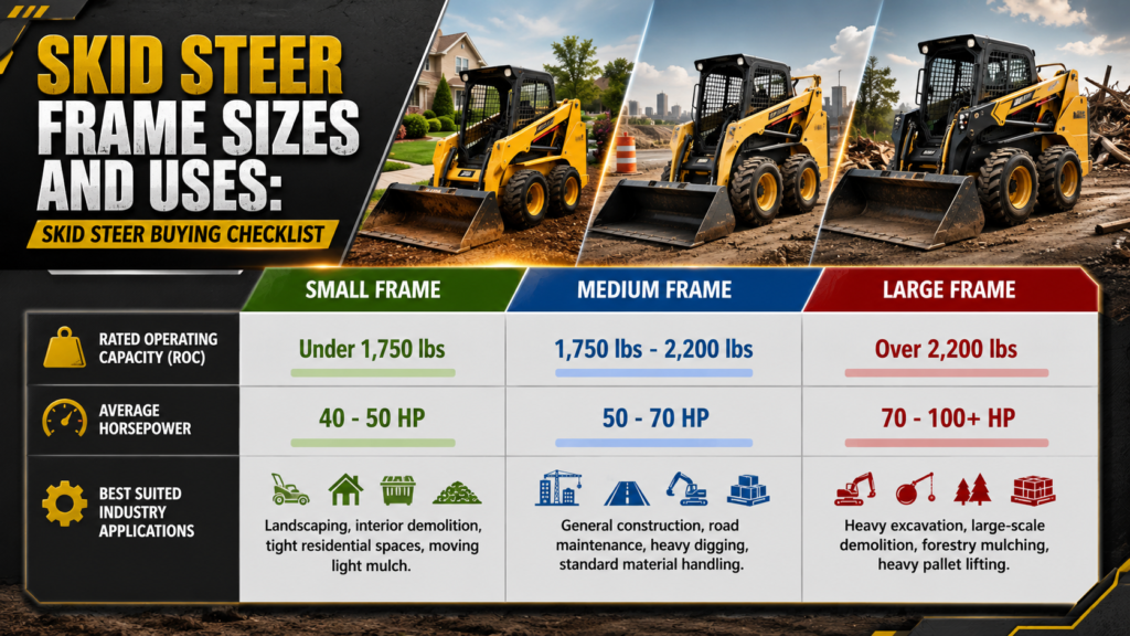 Skid Steer Buying Checklist Table