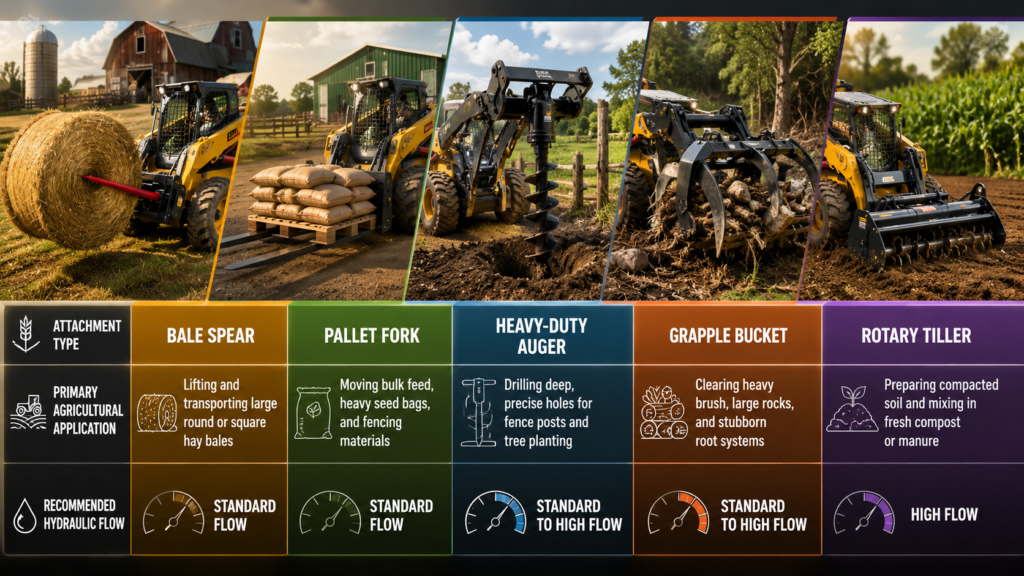 Skid Steer Loaders in Farming Table