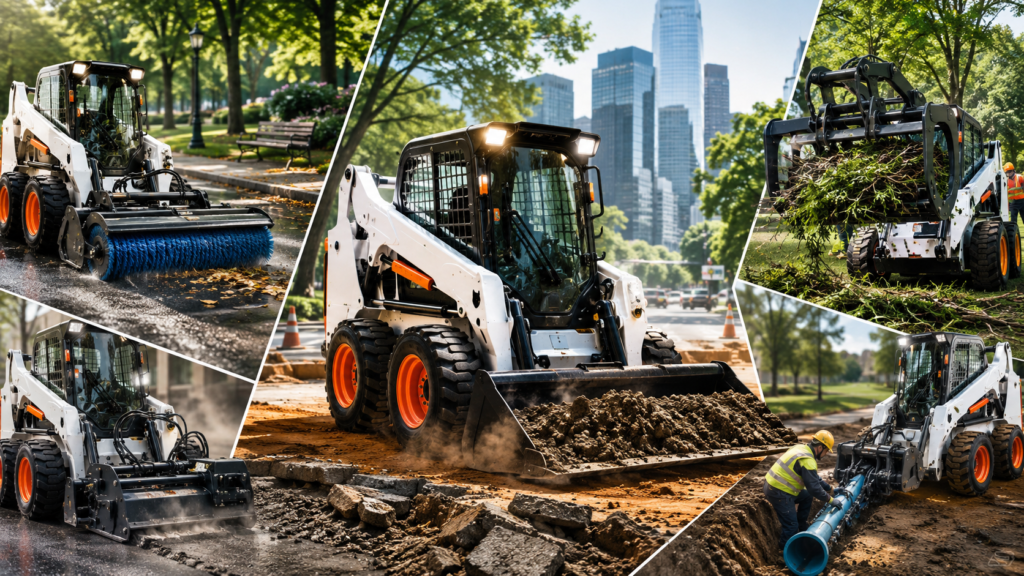 municipal work with skid steer loaders