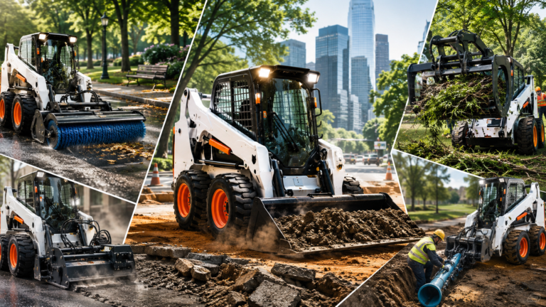 municipal work with skid steer loaders