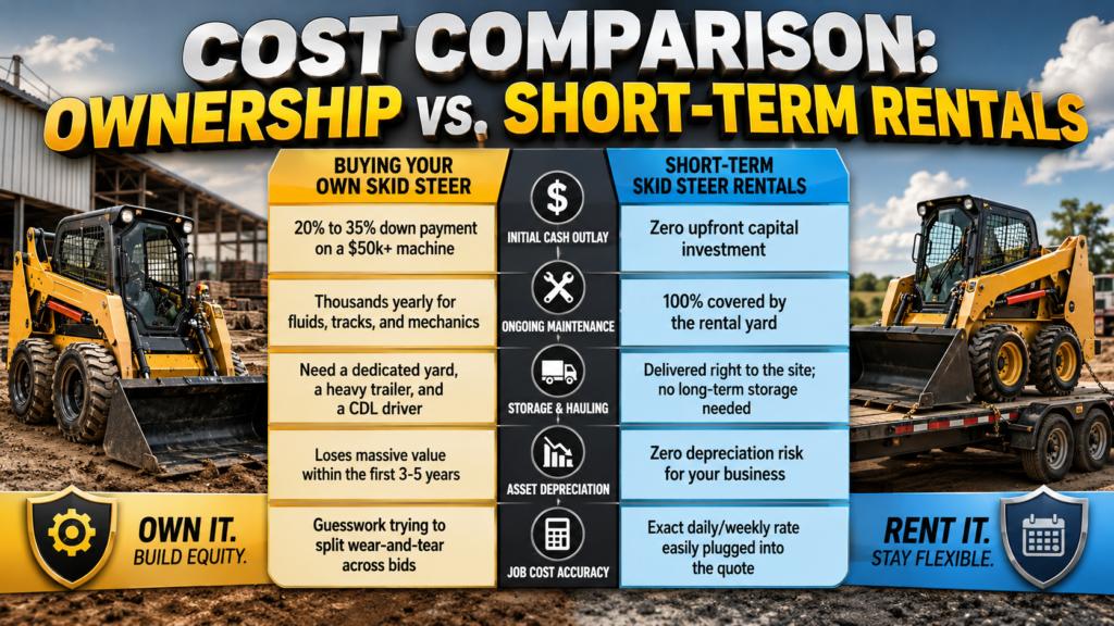 Short-term skid steer rentals Table