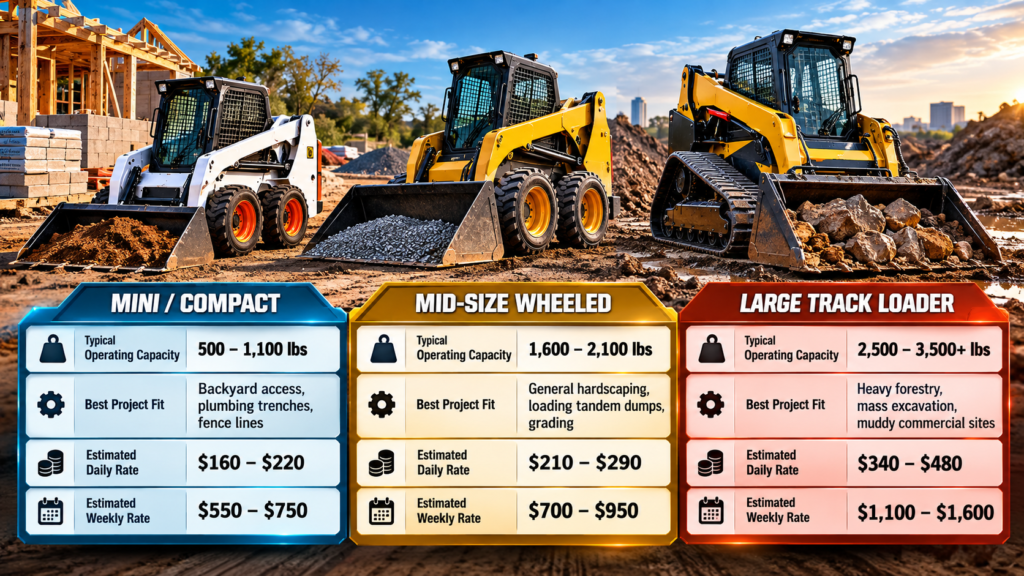 Skid Steer Rental Pricing Table