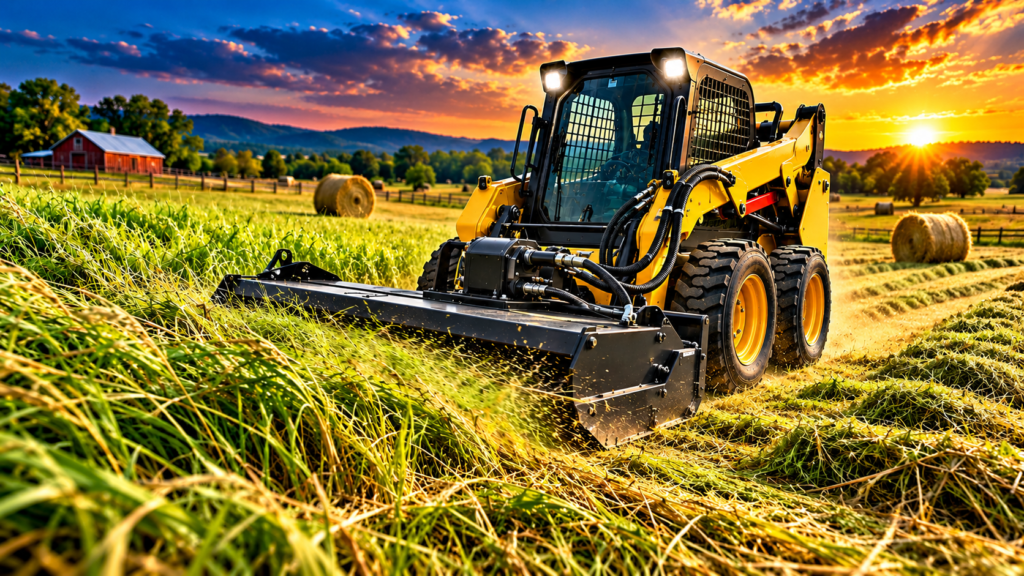 Skid steer hay cutting attachment