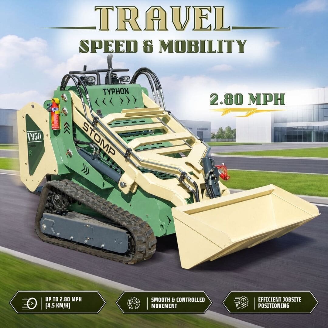 Typhon Stomp V950 Mini Skid Steer Track Loader - Konstructz Series 1.5 Ton 25HP Kubota D1105 Engine - Image 29
