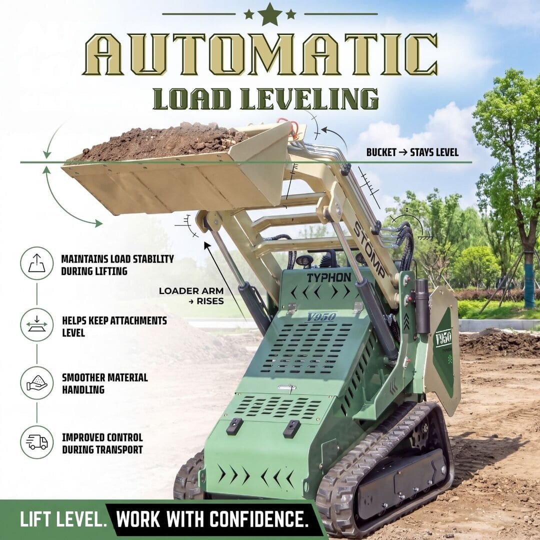 Typhon Stomp V950 Mini Skid Steer Track Loader - Konstructz Series 1.5 Ton 25HP Kubota D1105 Engine - Image 26